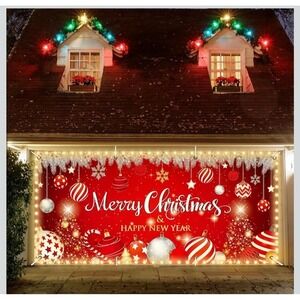 Christmas Garage Door Cover 13X6Ft – Large Outdoor Garage Door Christmas Banner